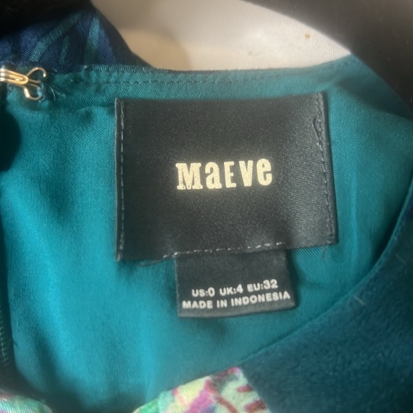 Maeve Anthropologie Blue Floral Elia Open Shoulder Dress - Picture 4 of 6